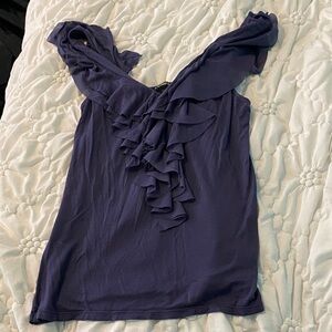 Express Elegant Purple Ruffle Top